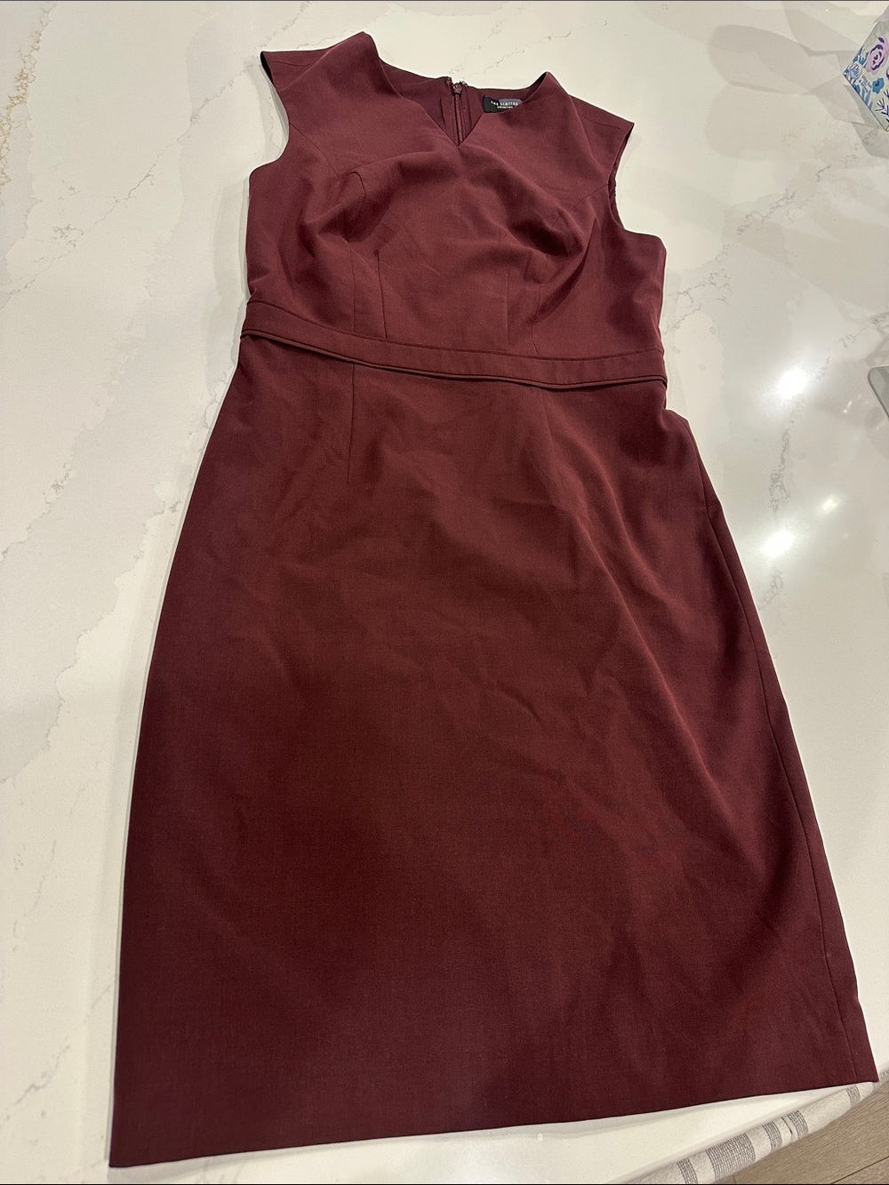 The Limited Vintage burgundy business casual knee length short sleeve dress sz 4